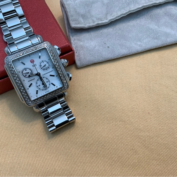 Authentic MICHELE Diamond Deco Watch